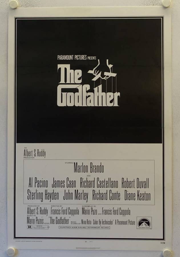 The Godfather original release US Onesheet movie poster